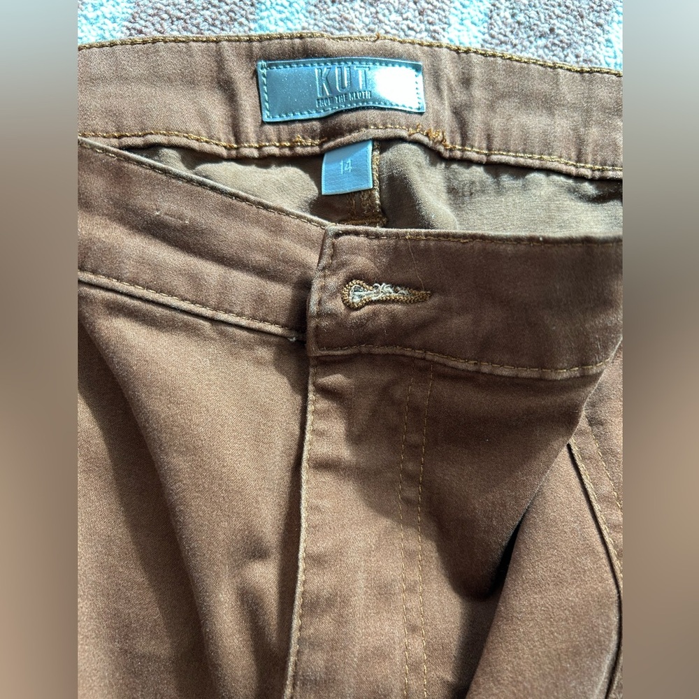 KUT from the Kloth Chris High Waist Ankle Slim Straight Leg Pants capri size 14 - Picture 2 of 5